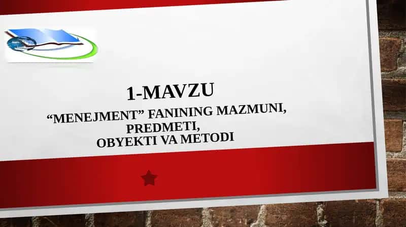 Menejment fanining mazmuni