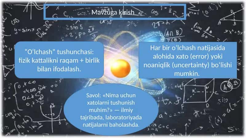 Fizik kattalik va o‘lchash tushunchasi