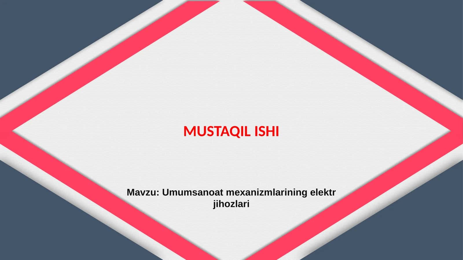 Umumsanoat mexanizmlarining elektr jihozlari
