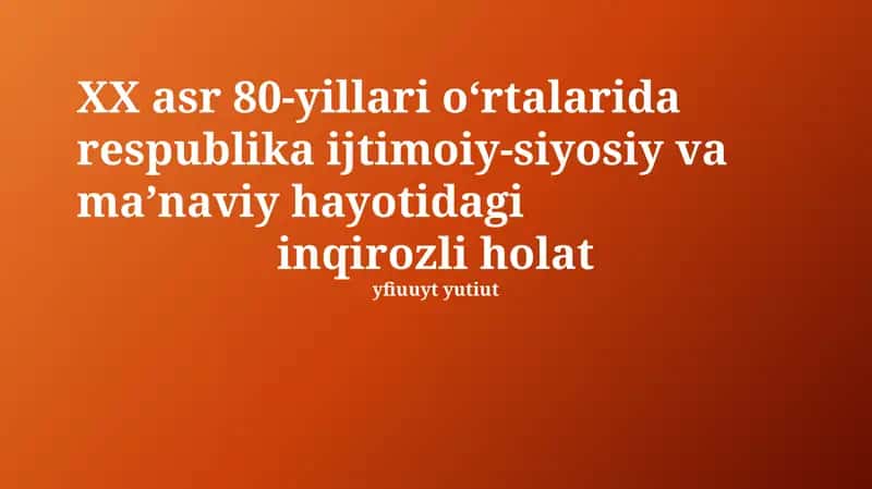 Ijtimoiy-siyosiy va iqtisodiy tanazzul