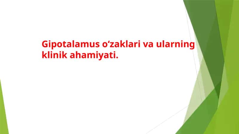 Gipotalamus: O'zaklar va Ularning Vazifasi