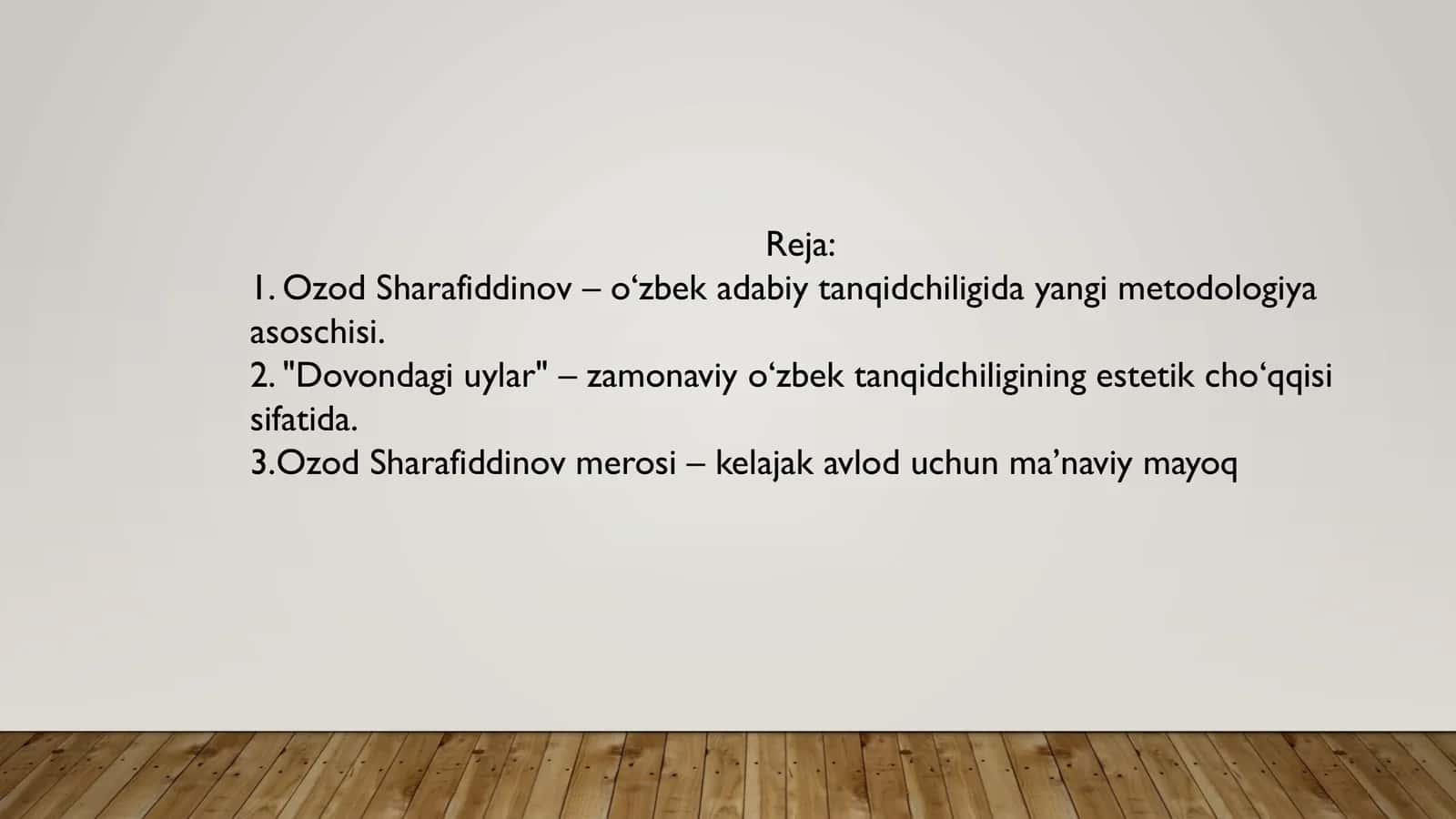 Ozod Sharafiddinov: Adabiyotshunoslik cho'qqisi