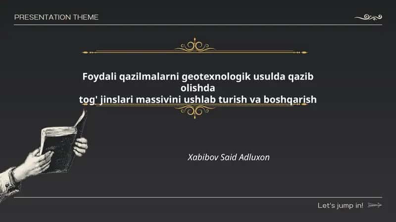 Foydali qazilmalarni geotexnologik usulda qazib olishda tog' jinslari massivini ushlab turish va boshqarish