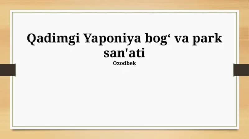Qadimgi Yaponiya bog‘ va park san'ati