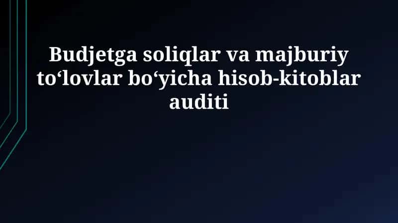 Soliq bazasini aniqlash va hisobotlarni to'ldirish