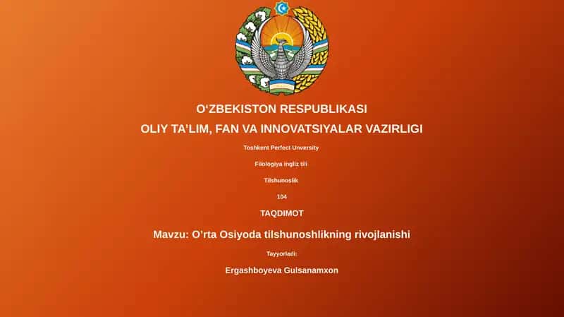 O’rta Osiyoda tilshunoshlikning rivojlanishi