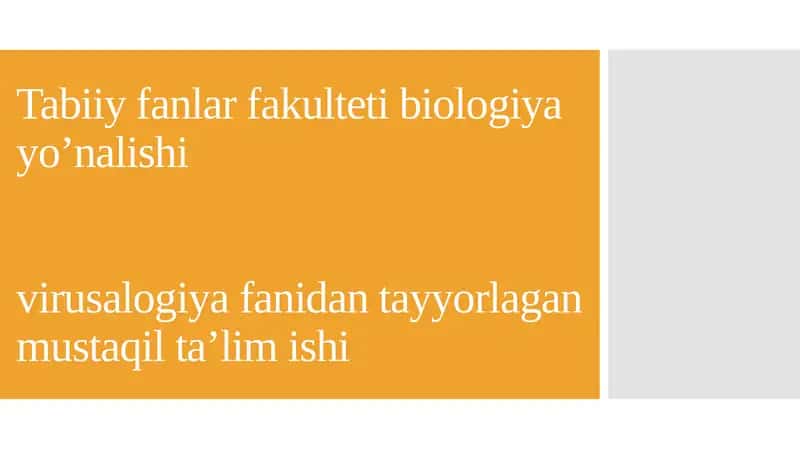 Virusli infektsiyalar va a’zolaridan tadqiqot