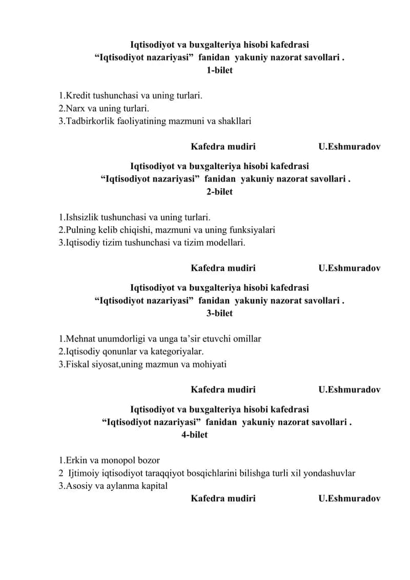 Iqtisodiyot nazariyasi
