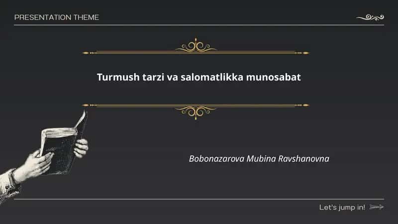 Turmush tarzi va salomatlikka munosabat