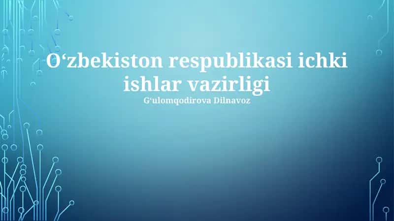 Oʻzbekiston Respublikasi Ichki Ishlar Vazirligining Zamonaviy Islohotlari va Kelajak Rejalari