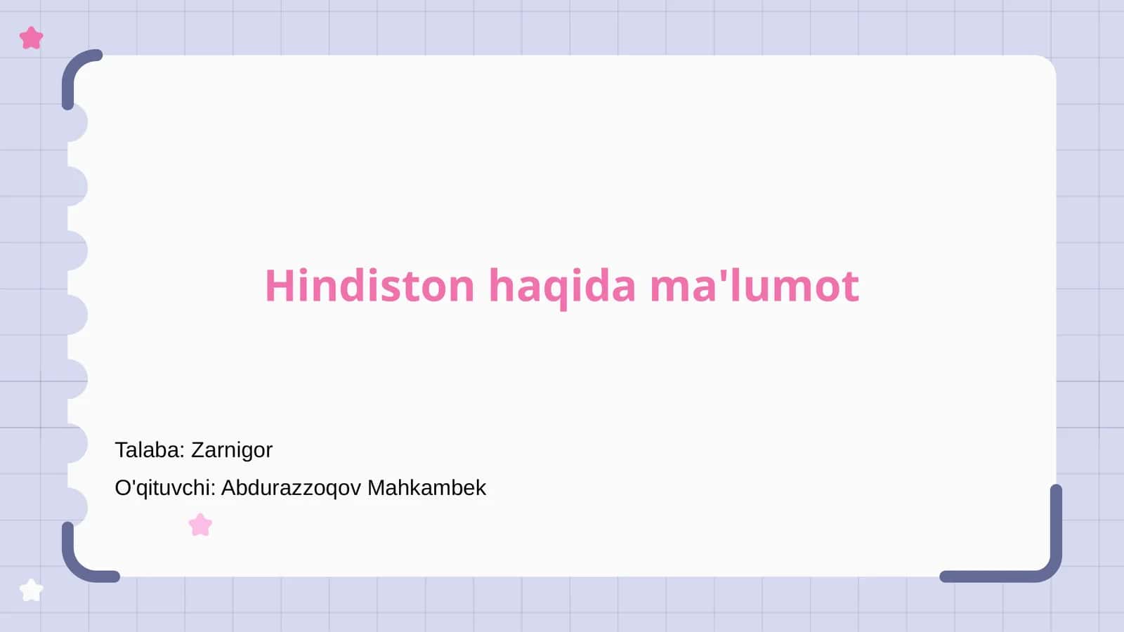 Hindiston haqida ma'lumot