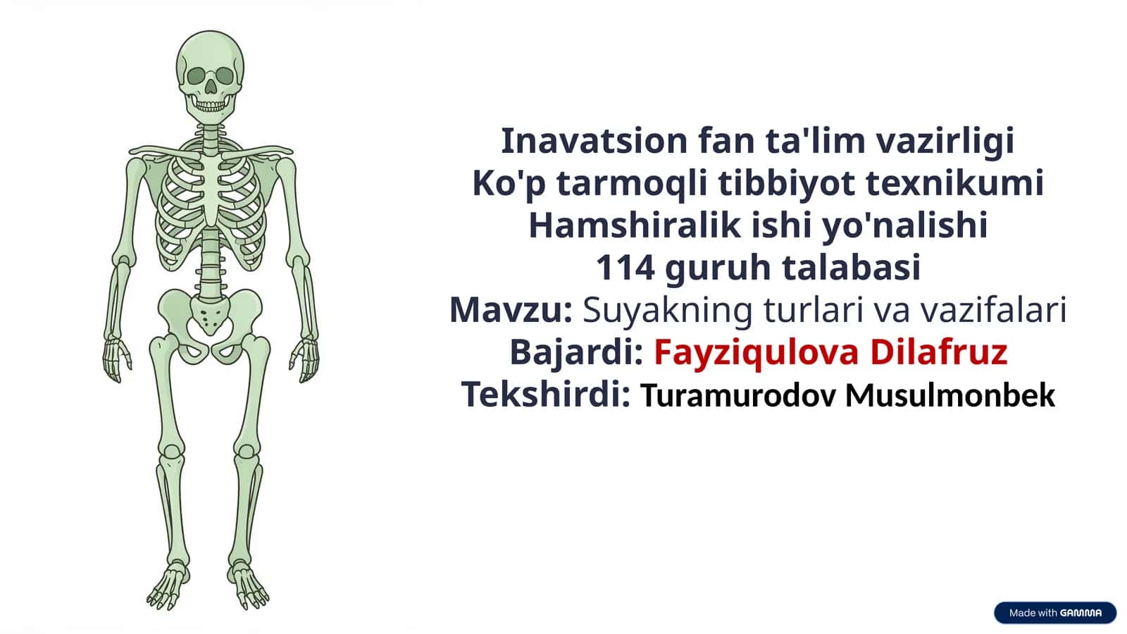 Suyakning turlari va vazifalari