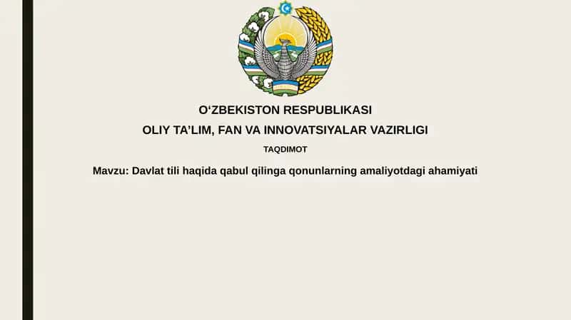 Davlattili haqida qabul qilingan qonunlar
