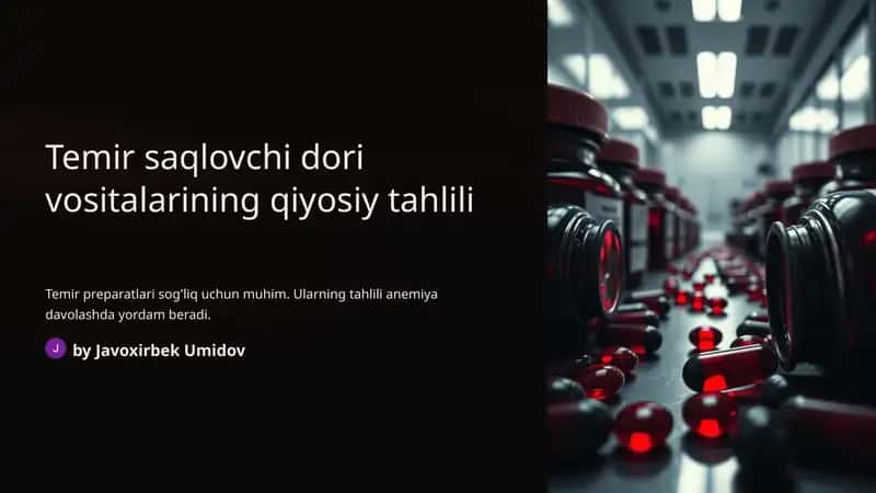 Temir saqlovchi dori vositalarining qiyosiy tahlili