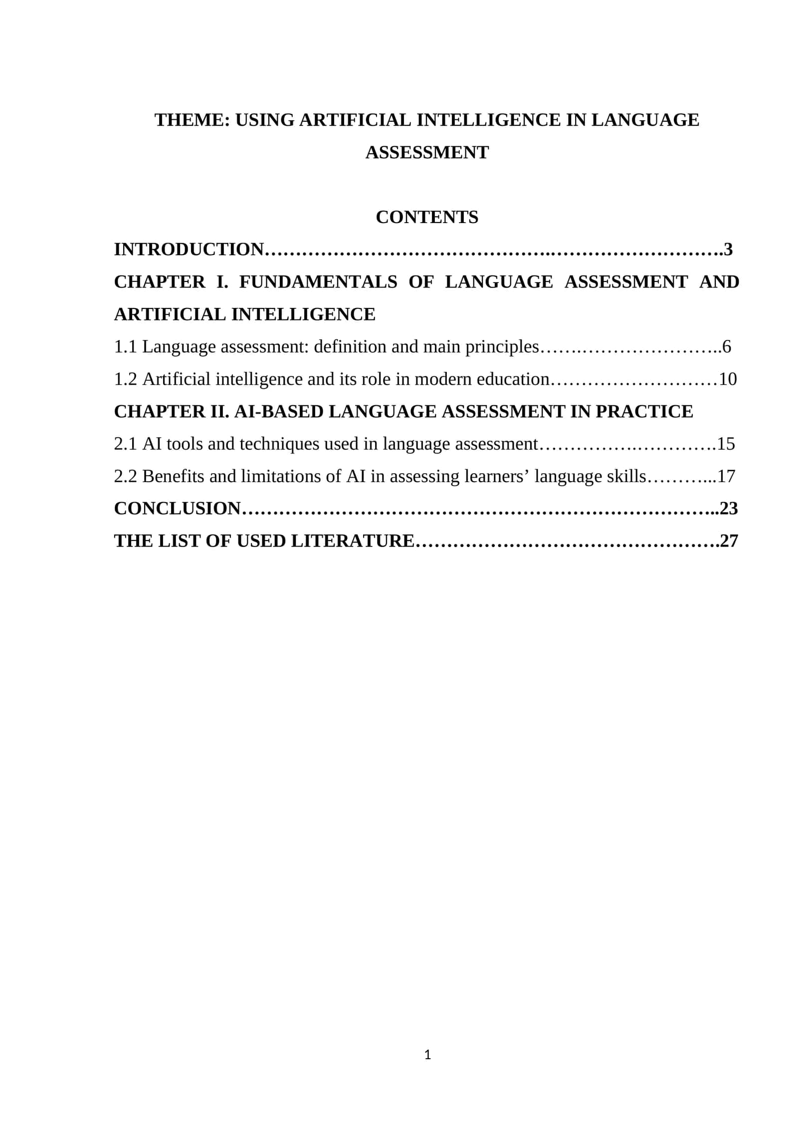 USING ARTIFICIAL INTELLIGENCE IN LANGUAGE ASSESSMENT