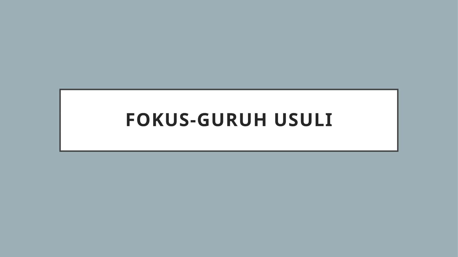 Fokus-guruh usuli