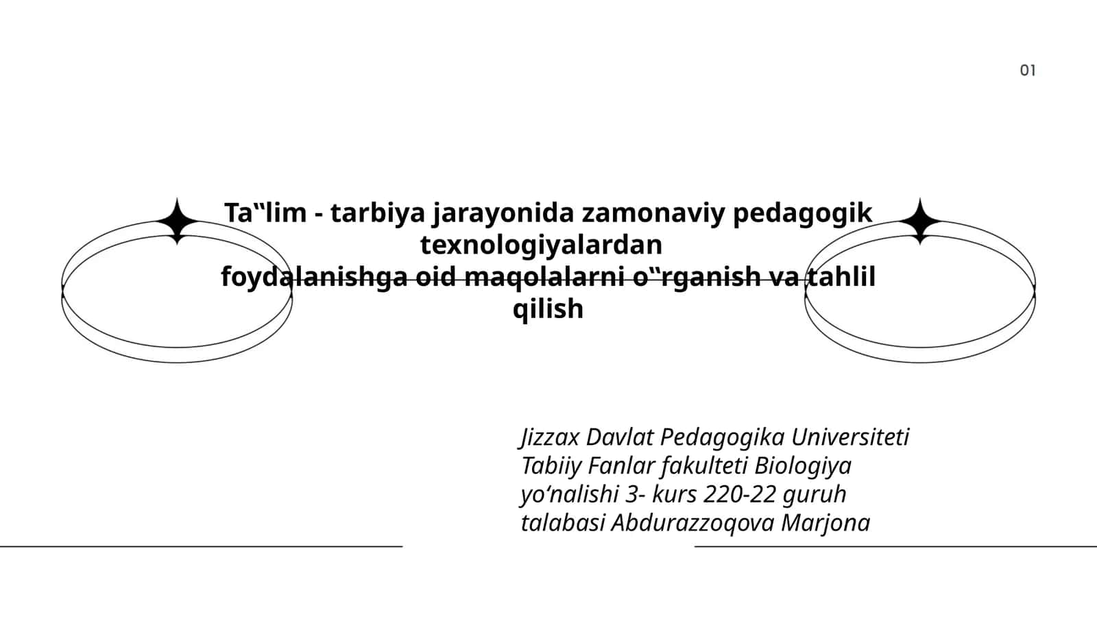Maqolalarni o‟rganish va tahlil qilish