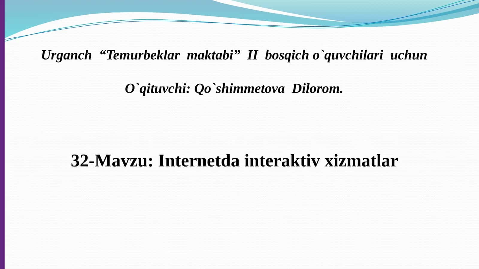 Temurbeklar maktabi II bosqich