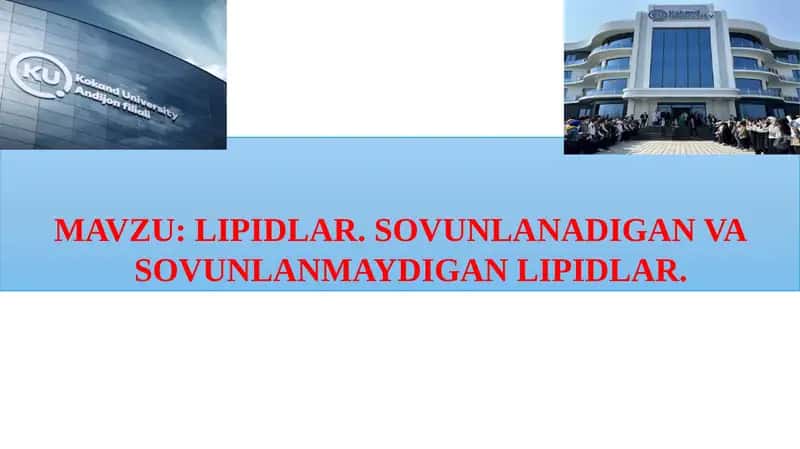 LIPIDLAR. SOVUNLANADIGAN VA SOVUNLANMAYDIGAN LIPIDLAR.