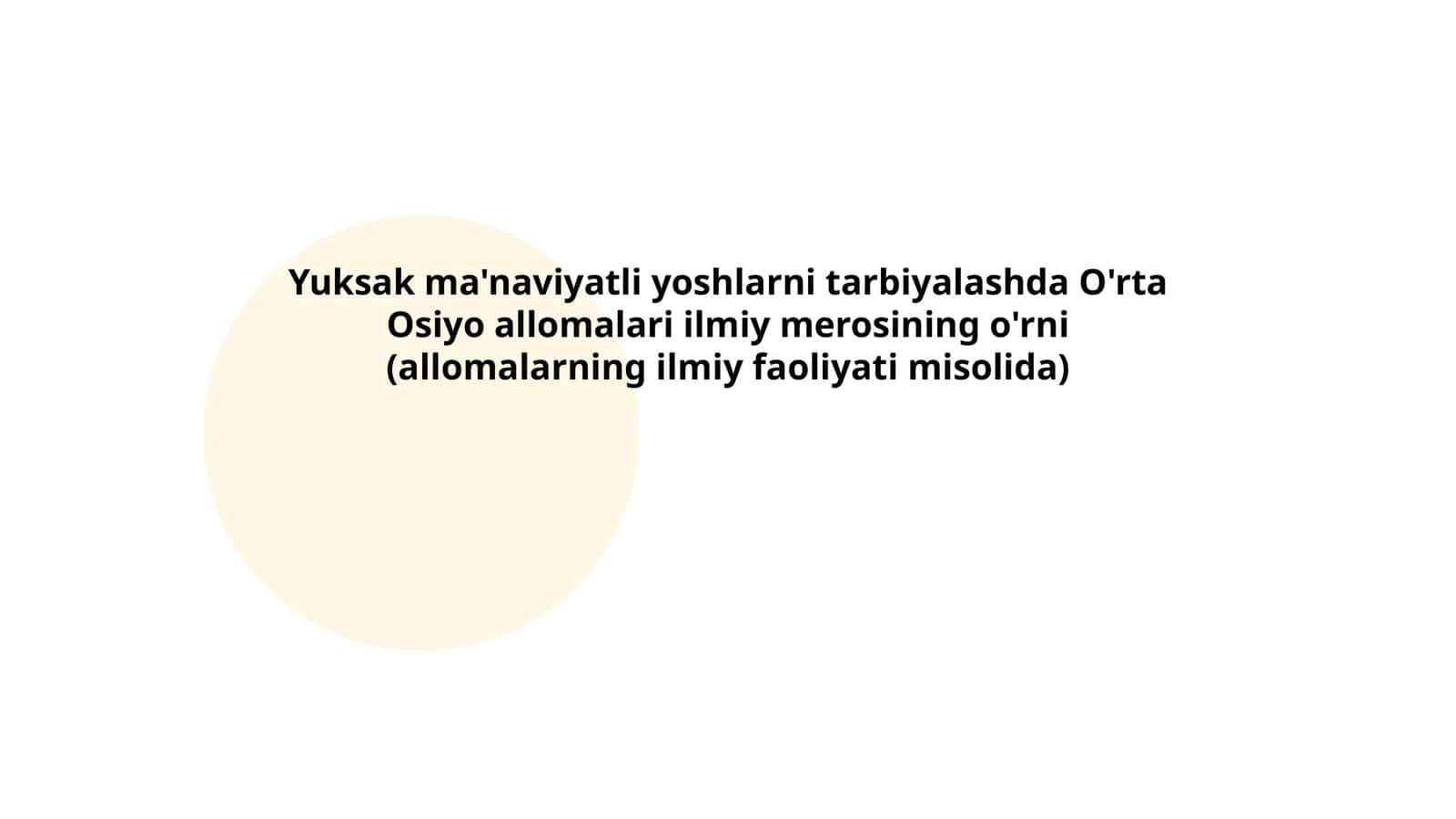 O'rta Osiyo allomalari va ularning ilmiy merosi