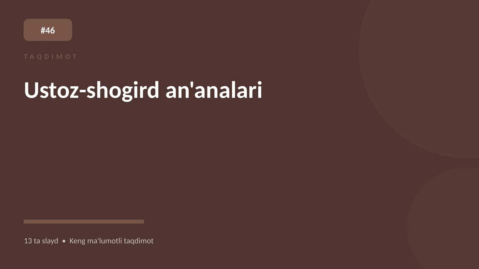 Ustoz-shogird an'analari