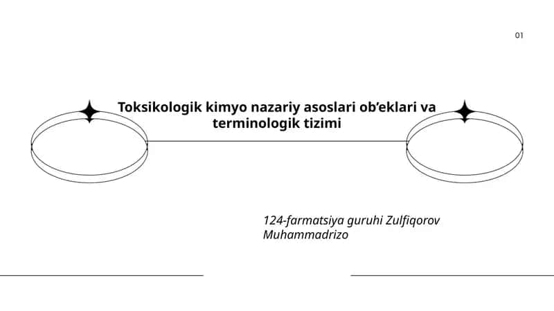 Toksikologik kimyo nazariy asoslari ob’eklari va terminologik tizimi