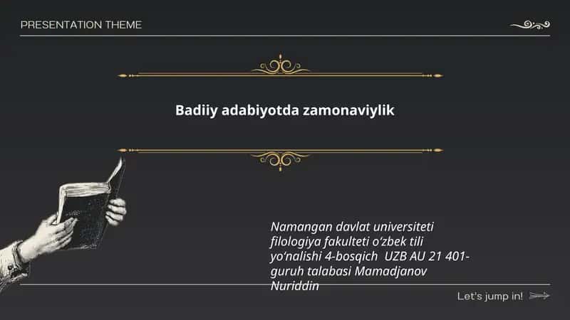 Zamonaviylik tushunchasi va uning badiiy adabiyotda ifodasi