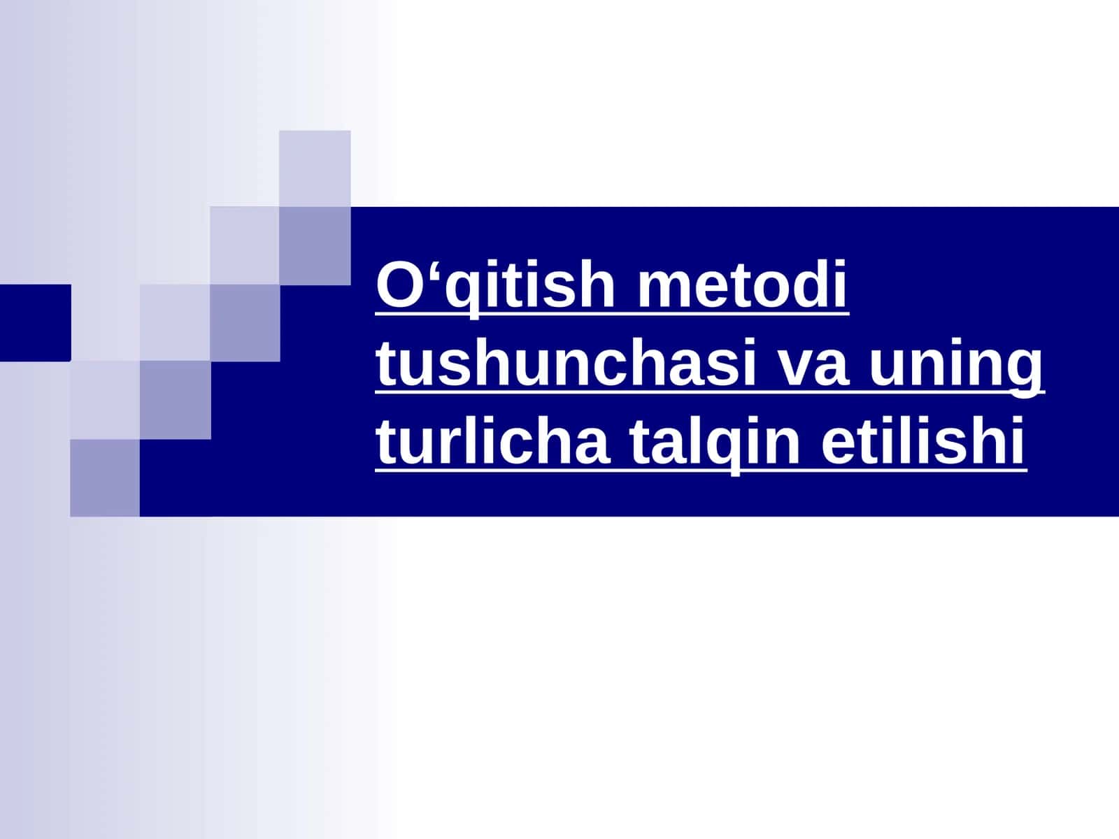O‘qitish metodi tushunchasi va uning turlicha talqin etilishi