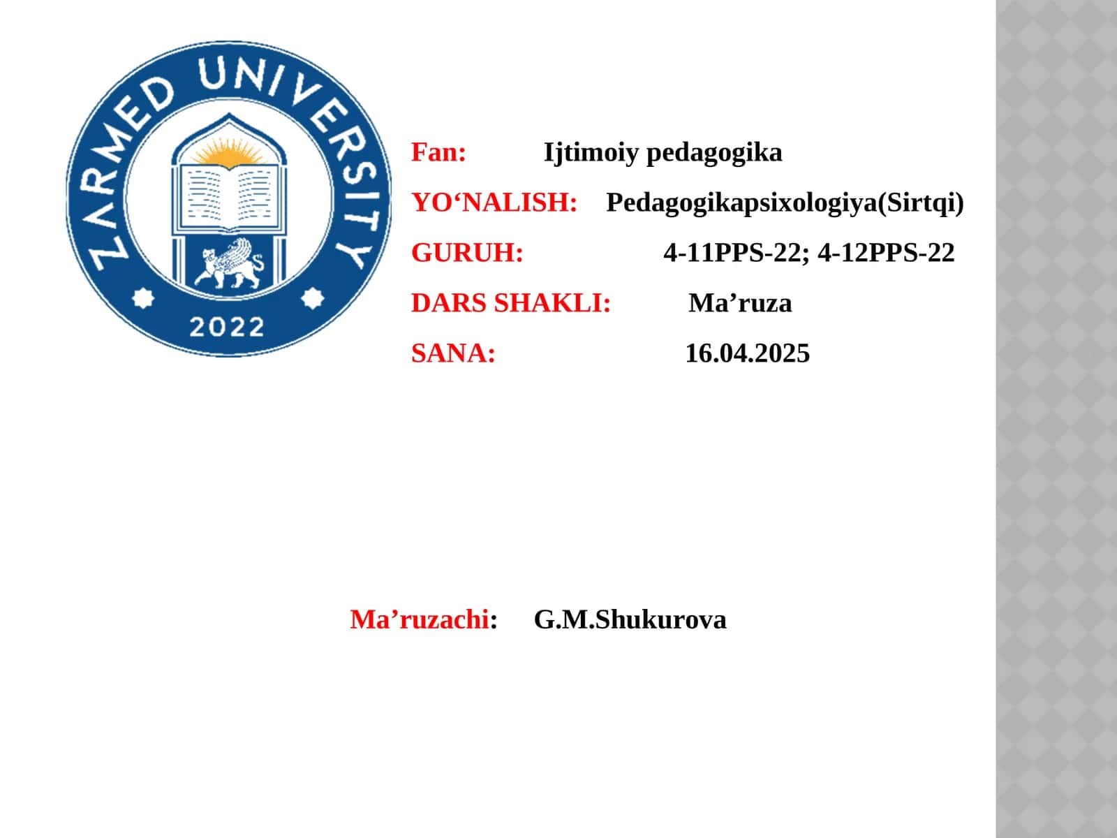 Deviant xulq-ijtimoiypedagogik muammosifatida