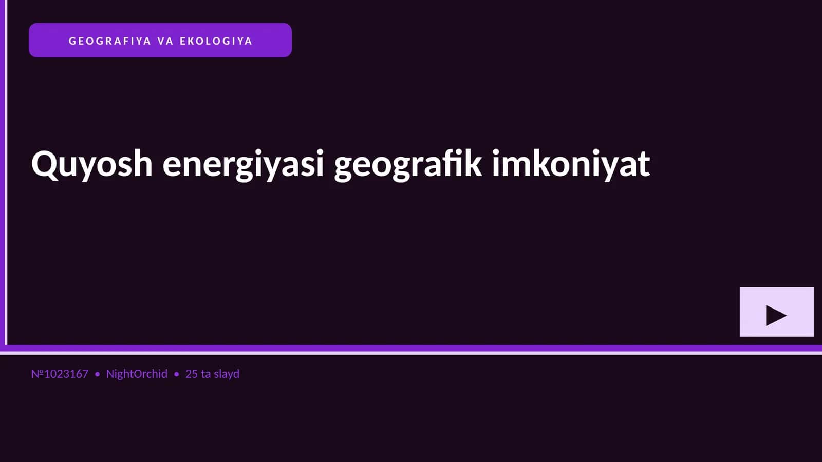 GEOGRAFIYA VA EKOLOGIYA