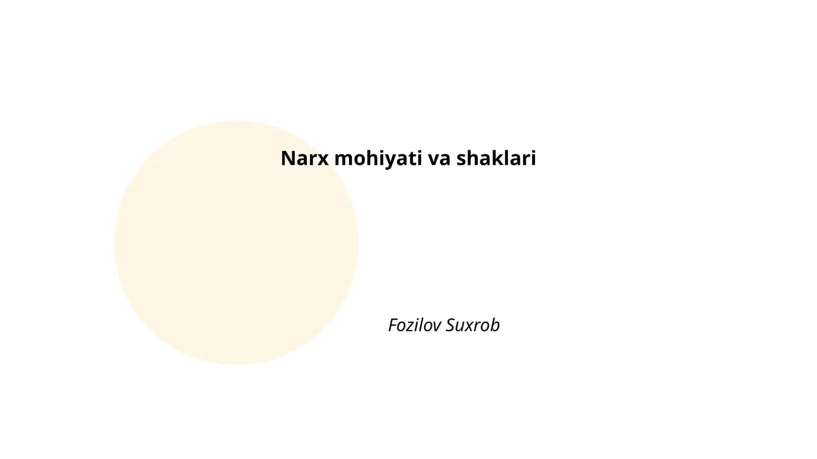 Narx mohiyati va shaklari