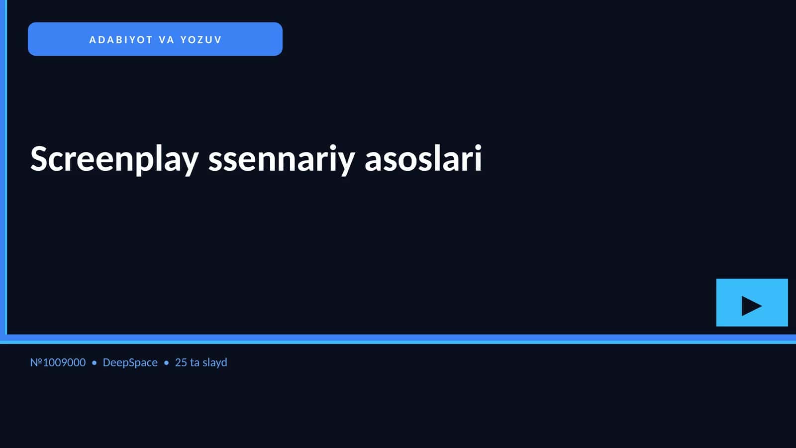 Screenplay ssennariy asoslari