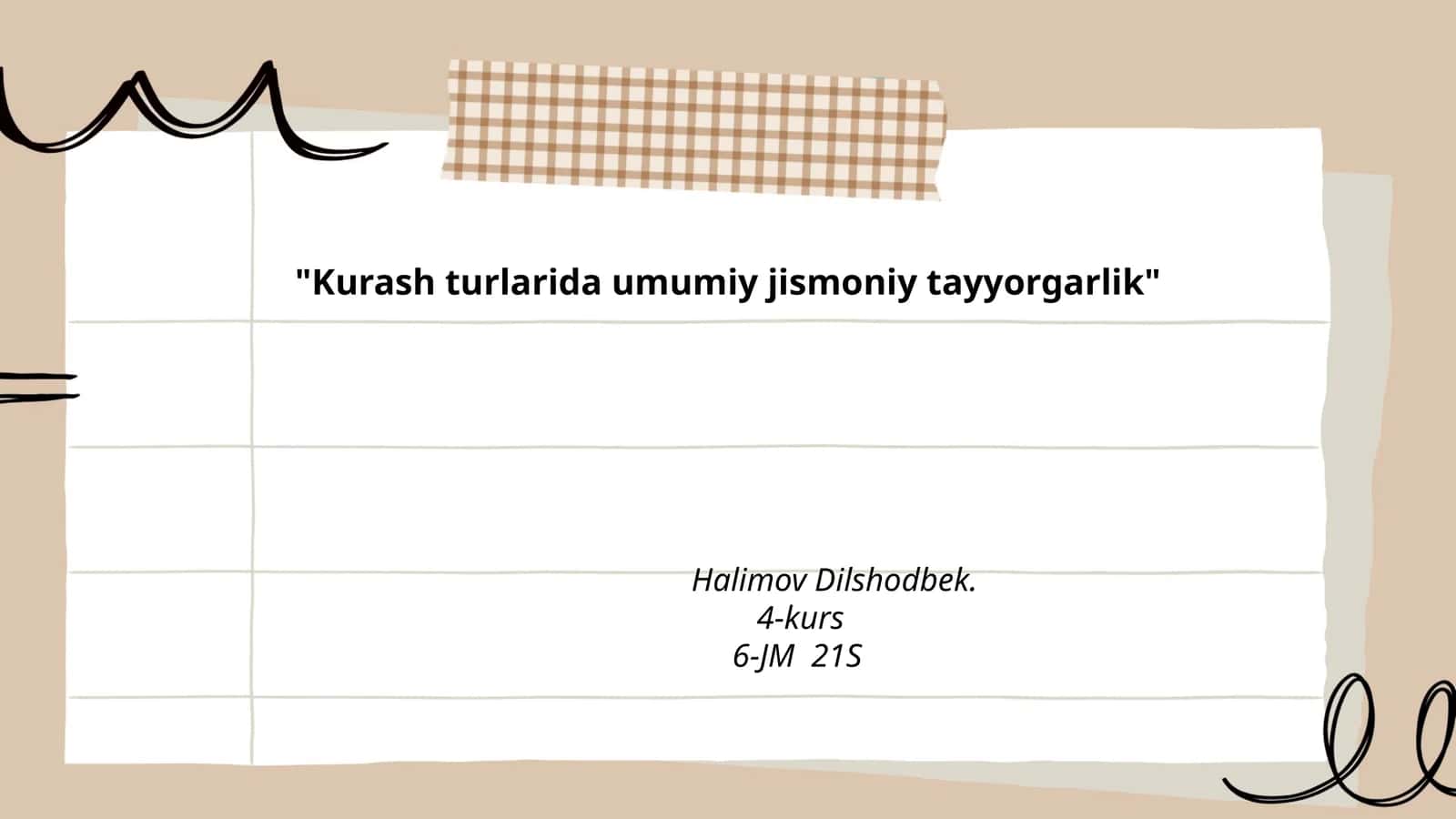 Jismoniy tayyorgarlik rejasi