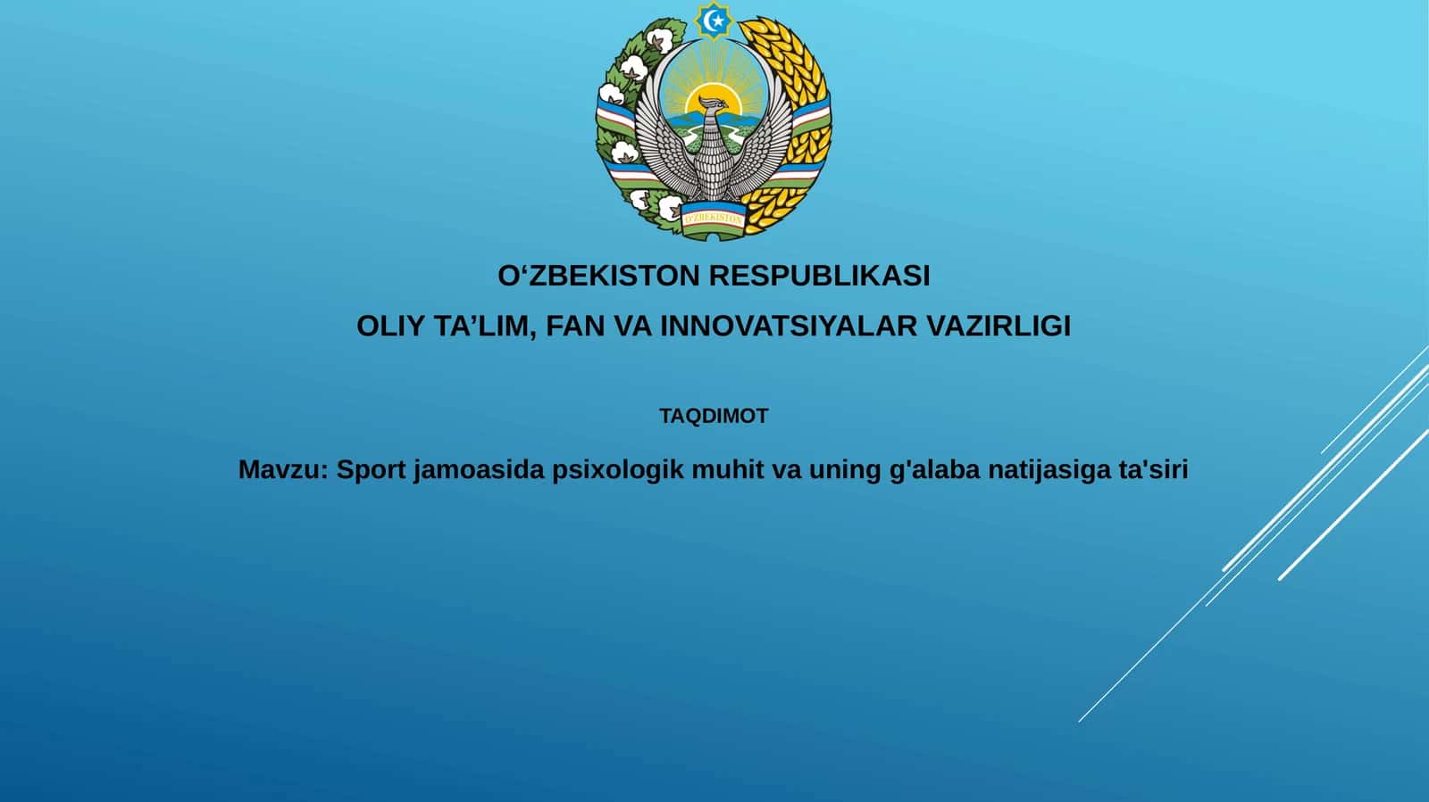 Sport jamoasida psixologik muhitning g'alabaga natijasiga ta'siri