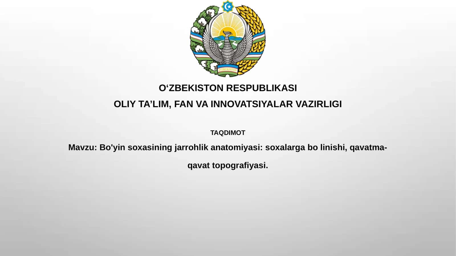 Bo'yinsoxasiningjarrohlikanatomiyasi:soxalargabolinishi,qavatma-qavattopografiyasi