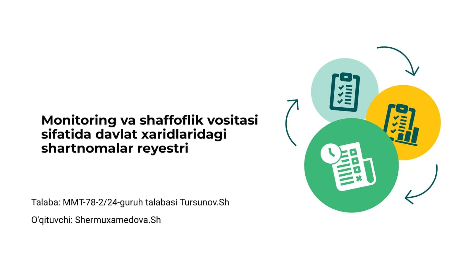 Monitoring va shaffoflik vositasi sifatida davlat xaridlaridagi shartnomalar reyestri