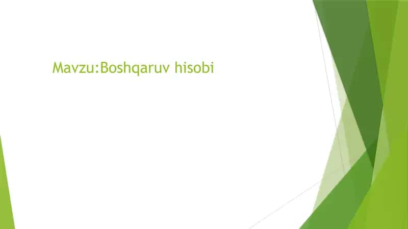 Boshqaruv hisobi