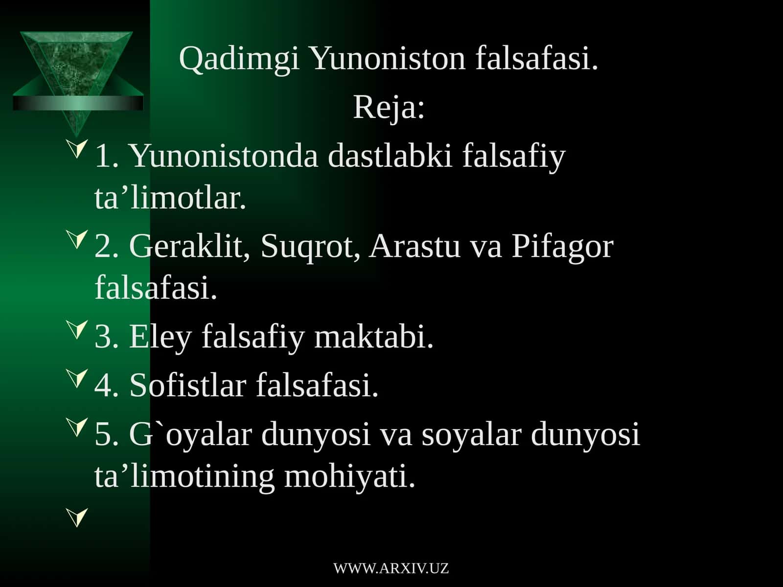 Qadimgi Yunoniston Falsafasi