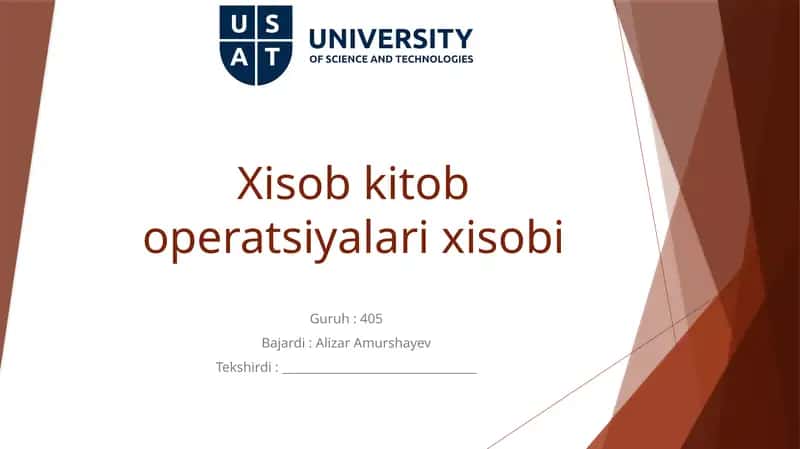 Hisob-kitob operatsiyalari xisobi