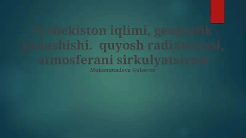 O'zbekistonning iqlimi