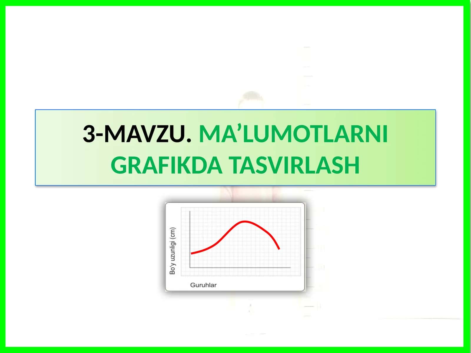 MAVZU.MA’LUMOTLARNI GRAFIKDA TASVIRLASH