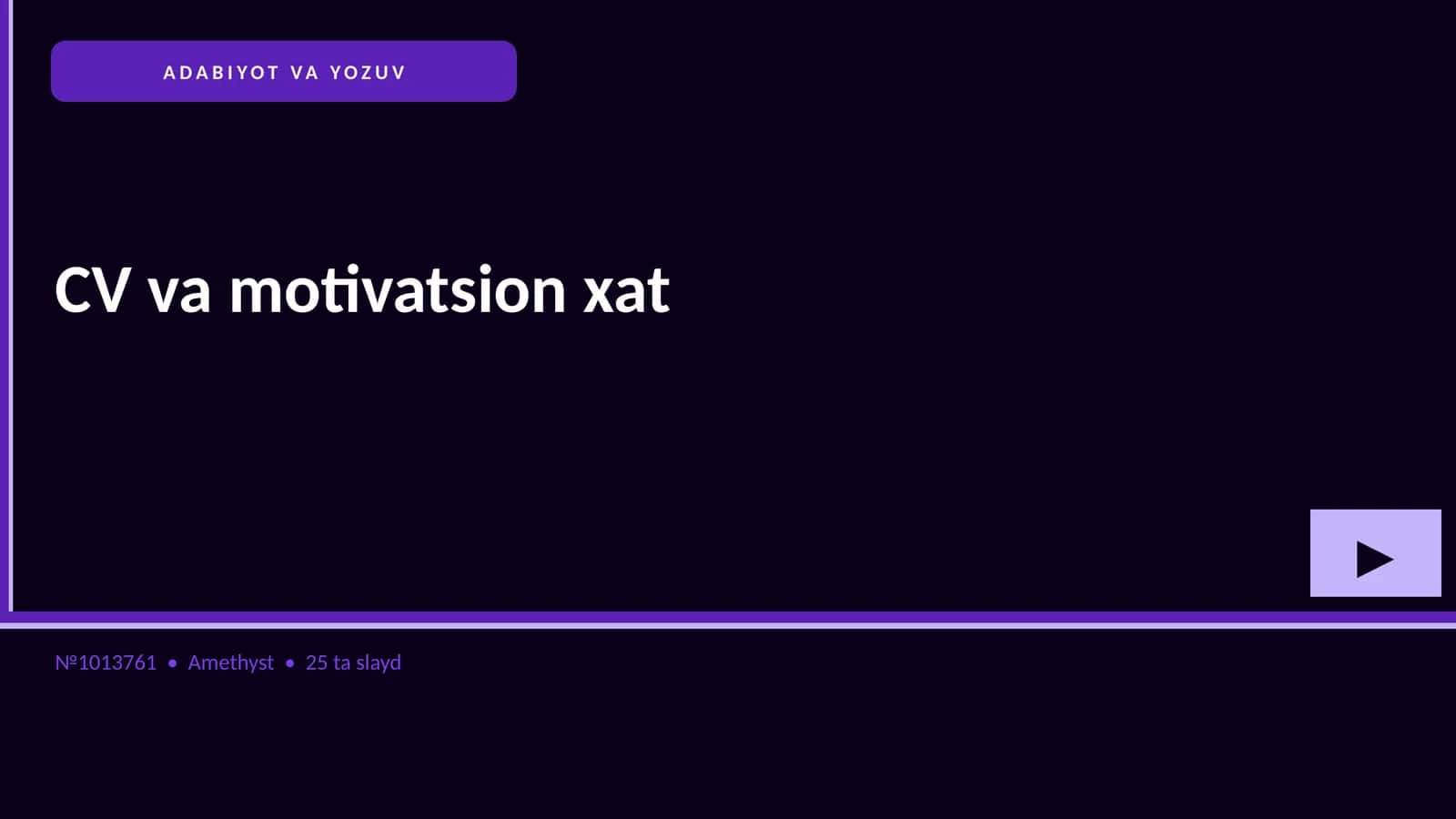 CV va motivatsion xat