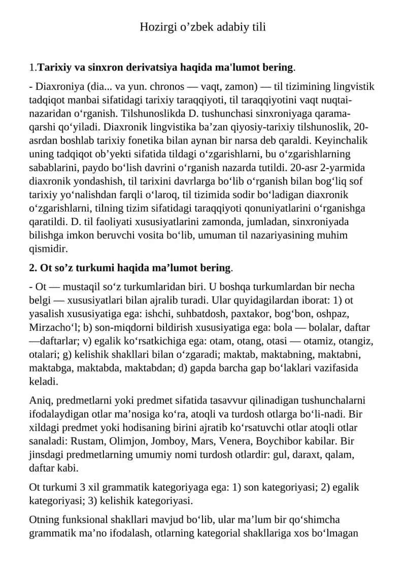 Tarixiy va sinxron derivatsiya