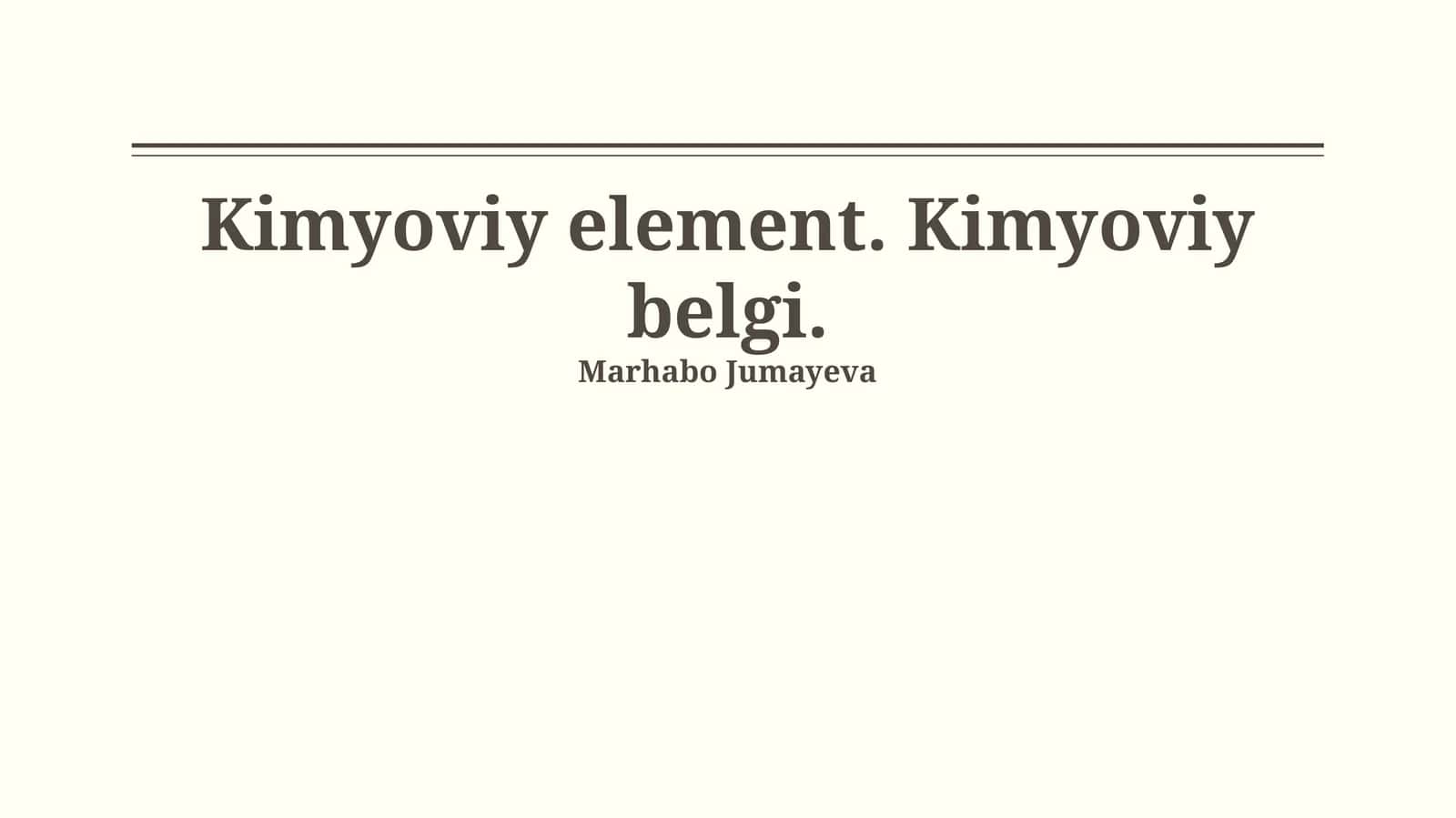 Kimyoviy elementlar belgilanishi