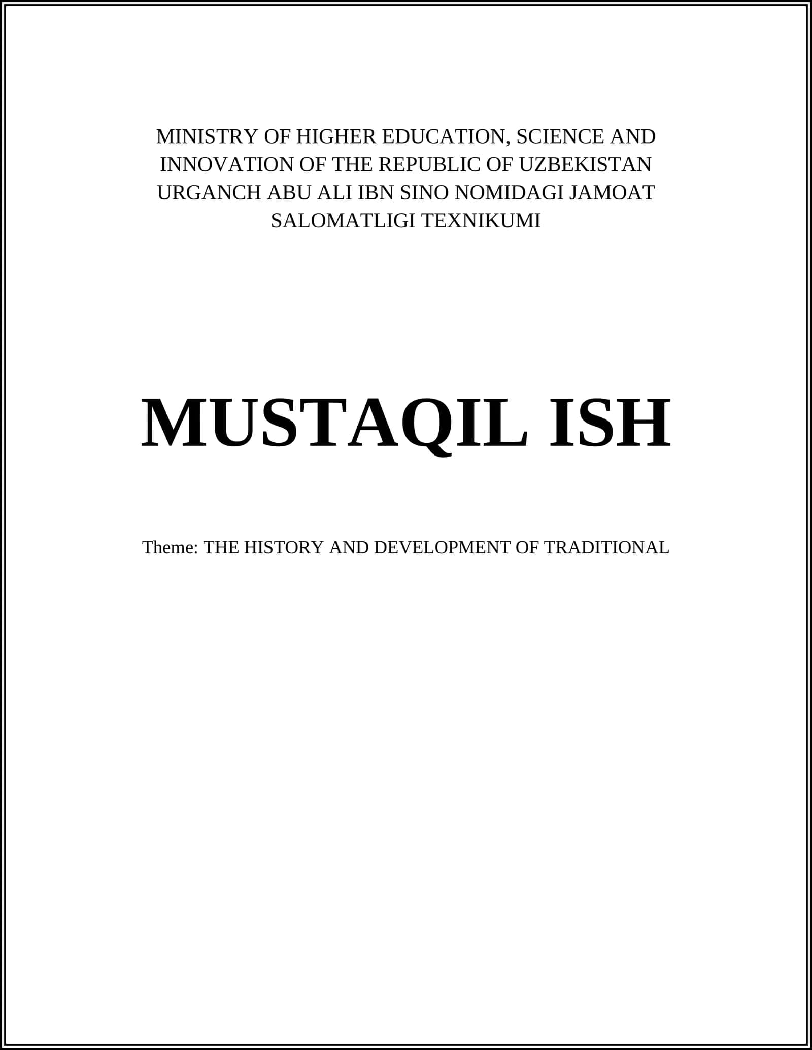 THE ORIGINS OF TRADITIONAL MEDICINE