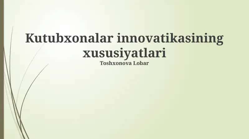 Innovatsiya mohiyati va ta'rifi