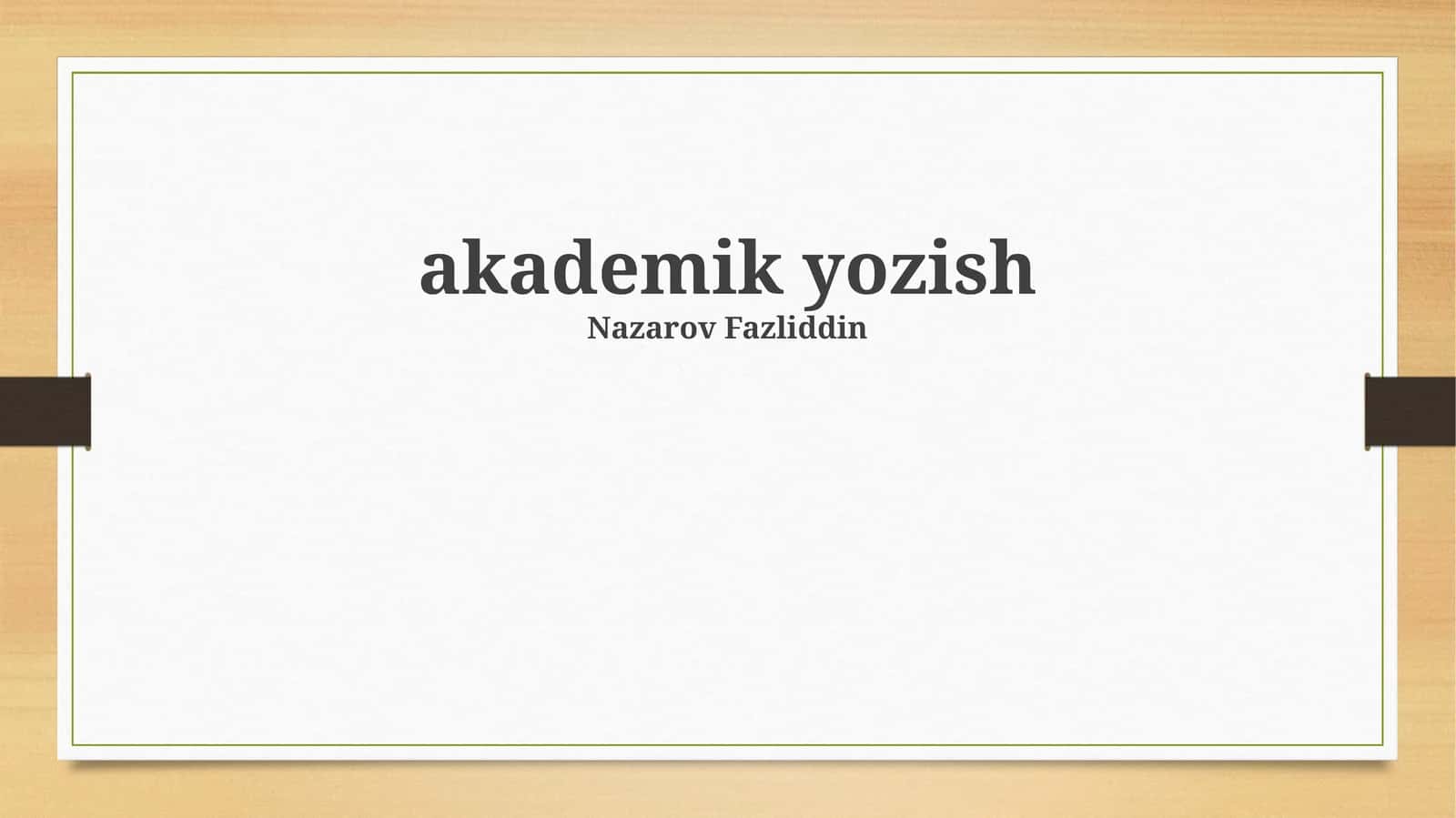 Akademik yozish