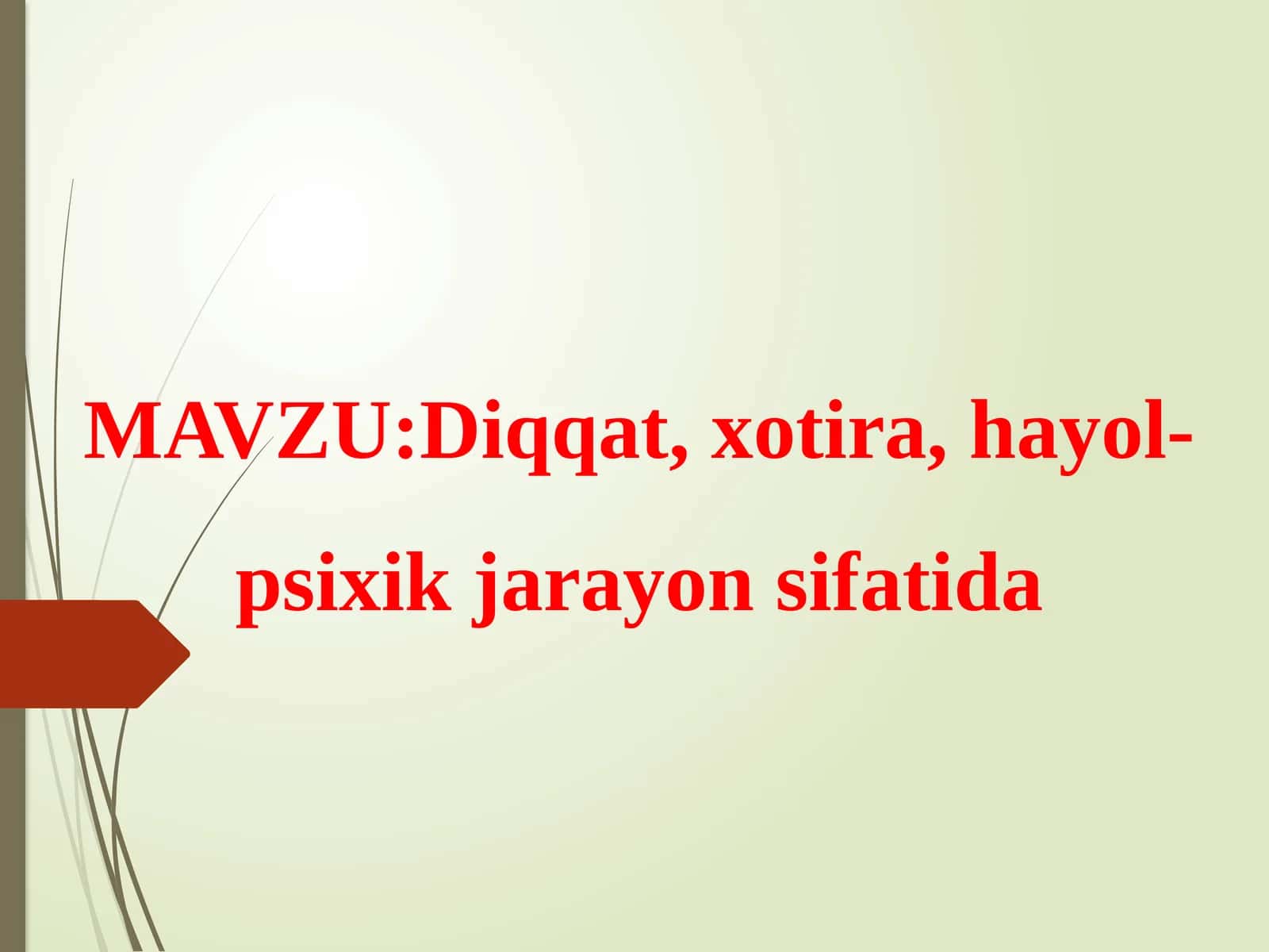 Diqqat,xotira,hayol-psixikjarayonsifatida