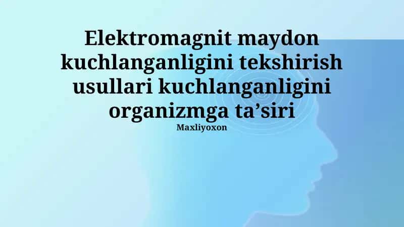 Elektromagnit maydon kuchlanganligini tekshirish usullari