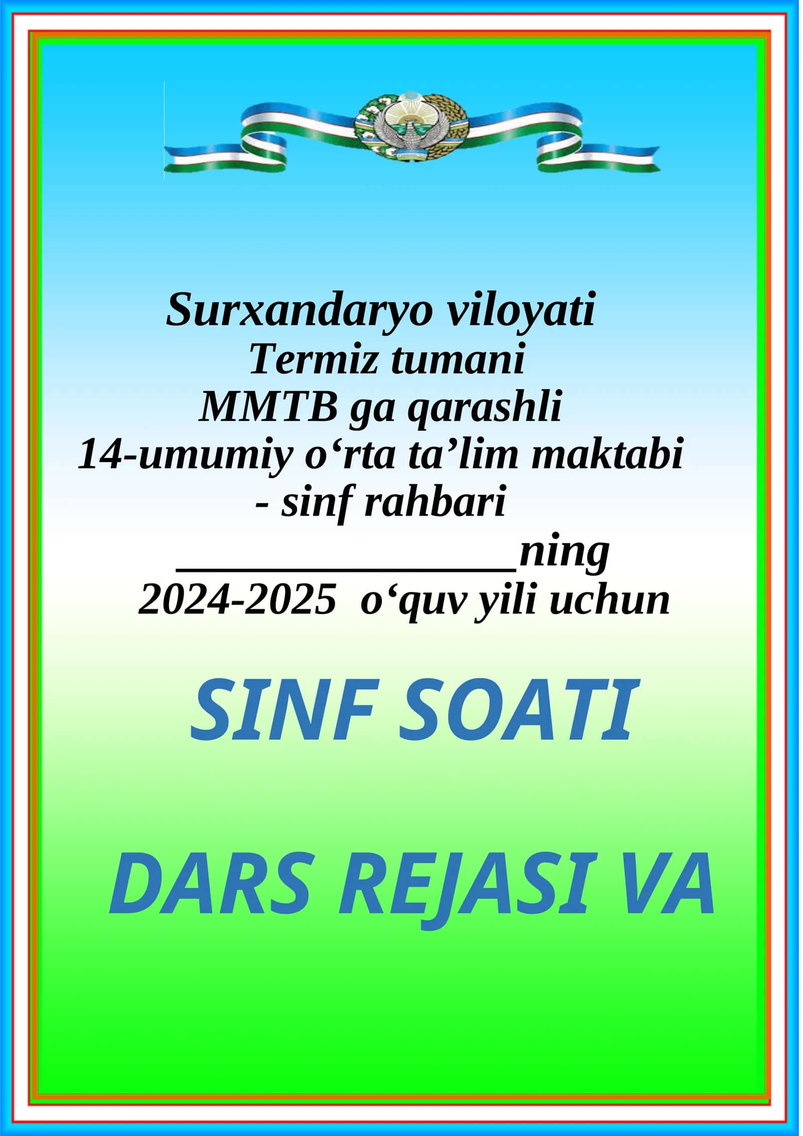 9-sinf sinf soati konspekti